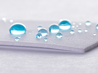 A part that has been plasma treated to become water repellent/hydrophobic